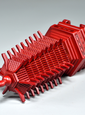 红色桃木质雕刻9层文昌塔摆件