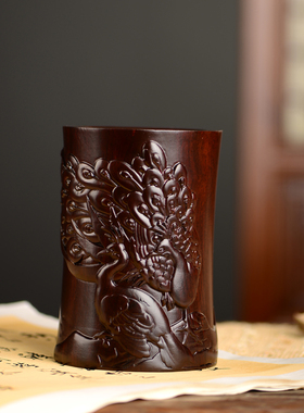 黑檀木凤凰书桌家居客厅工艺品