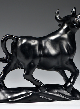 黑色牛摆件木质雕刻十二生肖