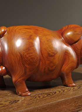 十二生肖可爱猪雕刻客厅桌面