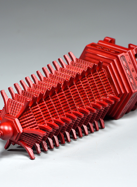 红色桃木雕刻13层文昌塔摆件