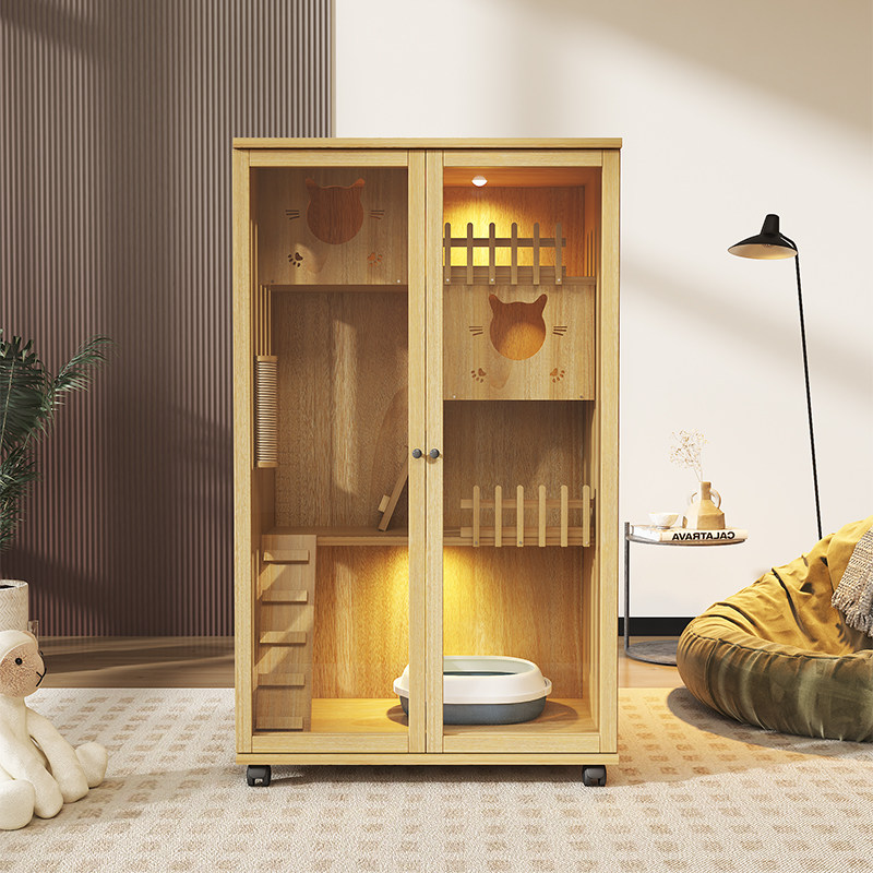 猫笼子实木猫别墅猫笼猫舍猫屋家用猫别墅室内猫咪房子猫窝柜,淘宝优惠券,粉丝福利购,淘宝优惠卷