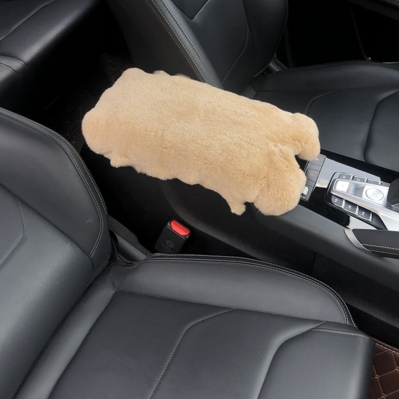 整张冬季獭兔皮毛绒真皮汽车中央扶手箱垫套真毛皮毛一体四季通用,淘宝优惠券,粉丝福利购,淘宝优惠卷