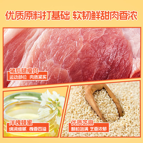 小鹿蓝蓝plus蜜汁猪肉脯 独立小包高蛋白高DHA洋槐蜜精选后腿瘦肉 - 图2