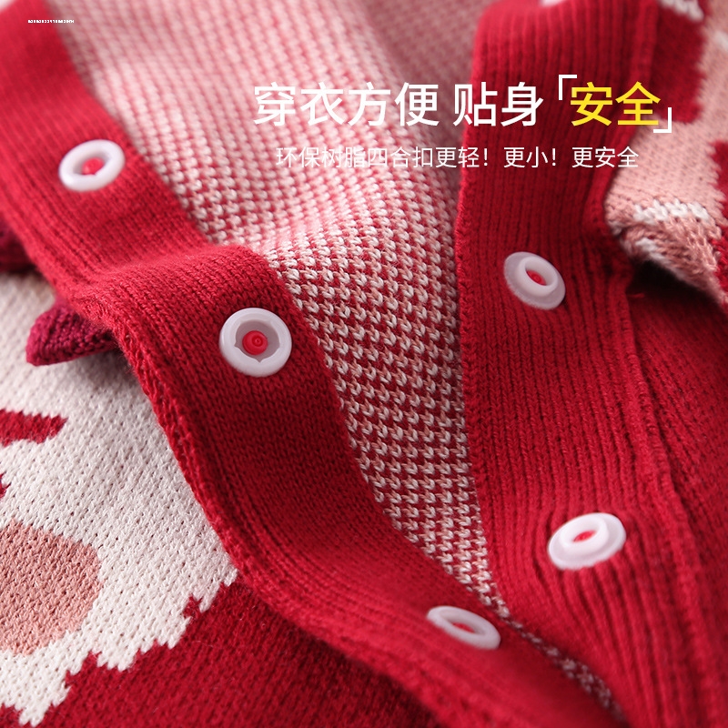 中式女宝宝秋装连体红色婴儿衣服公主超萌满月百天周岁礼服秋冬季