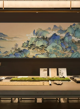 办公室千里江山图挂画客厅装饰画