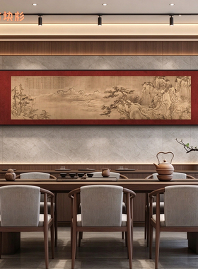 宋代美学装饰画背后有靠山挂画
