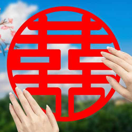 喜字贴结婚窗花静电贴玻璃贴纸大门窗户双喜婚庆婚房女方装饰用品 - 图1