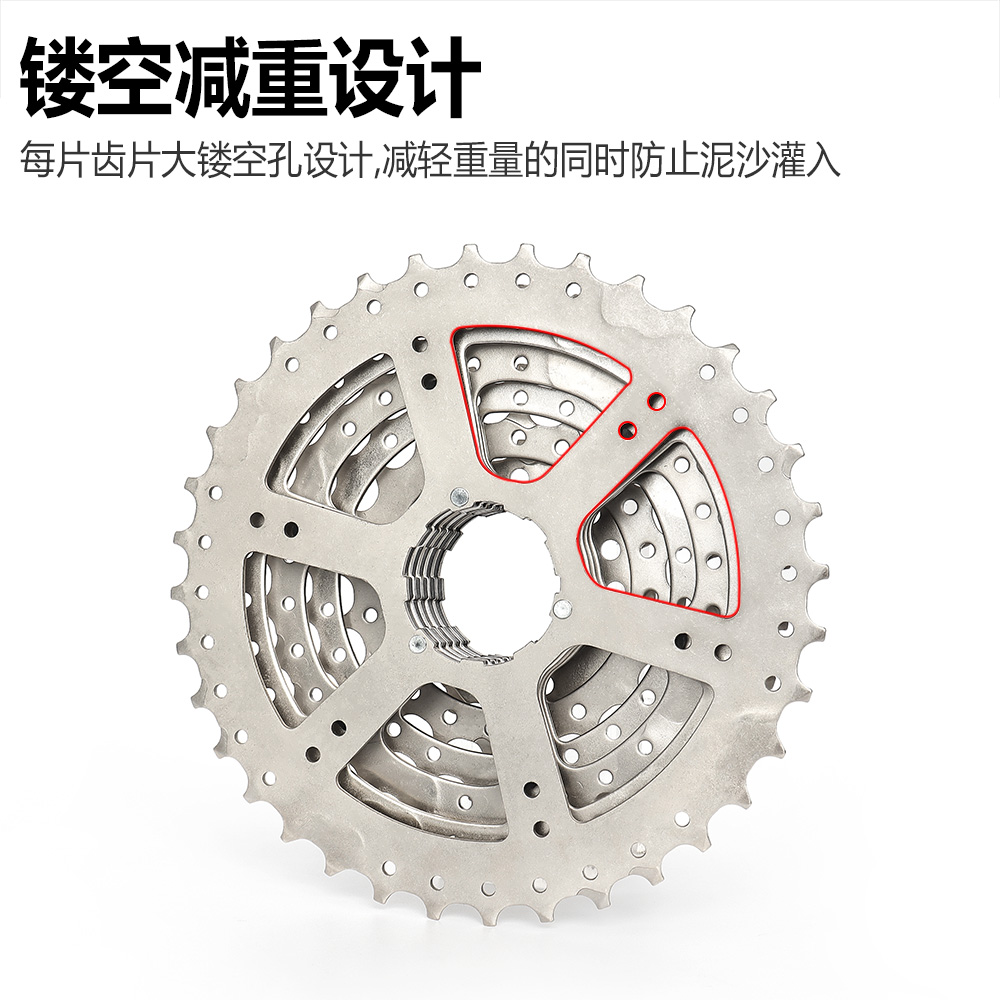 TTPRO自行车飞轮8速山地公路车链轮后齿轮HG卡式25T 28T 32T 36T - 图2