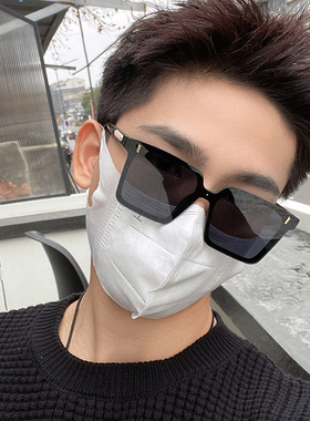 潮枠防强光方形潮流男开车墨镜