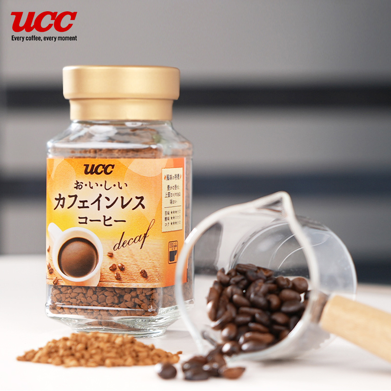 UCC悠诗诗低因咖啡速溶咖啡冻干90g（45g*2瓶）无糖脱因咖啡美式 - 图1