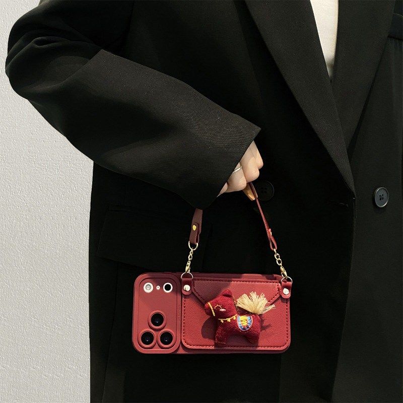 红色小马卡包适用vivoiqooz11turbo手机壳iqooz10turbopro斜挎z9x可背带z8卡通z7i爱酷z6挂绳z5软u3/u1x/iq00,淘宝优惠券,粉丝福利购,淘宝优惠卷