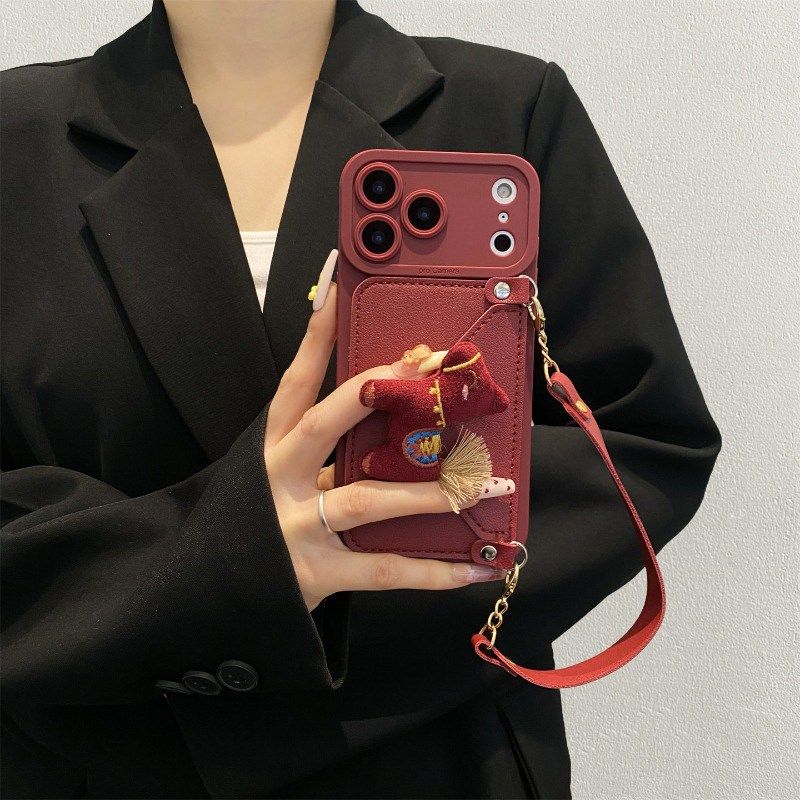 红色小马卡包适用vivoiqooz11turbo手机壳iqooz10turbopro斜挎z9x可背带z8卡通z7i爱酷z6挂绳z5软u3/u1x/iq00,淘宝优惠券,粉丝福利购,淘宝优惠卷