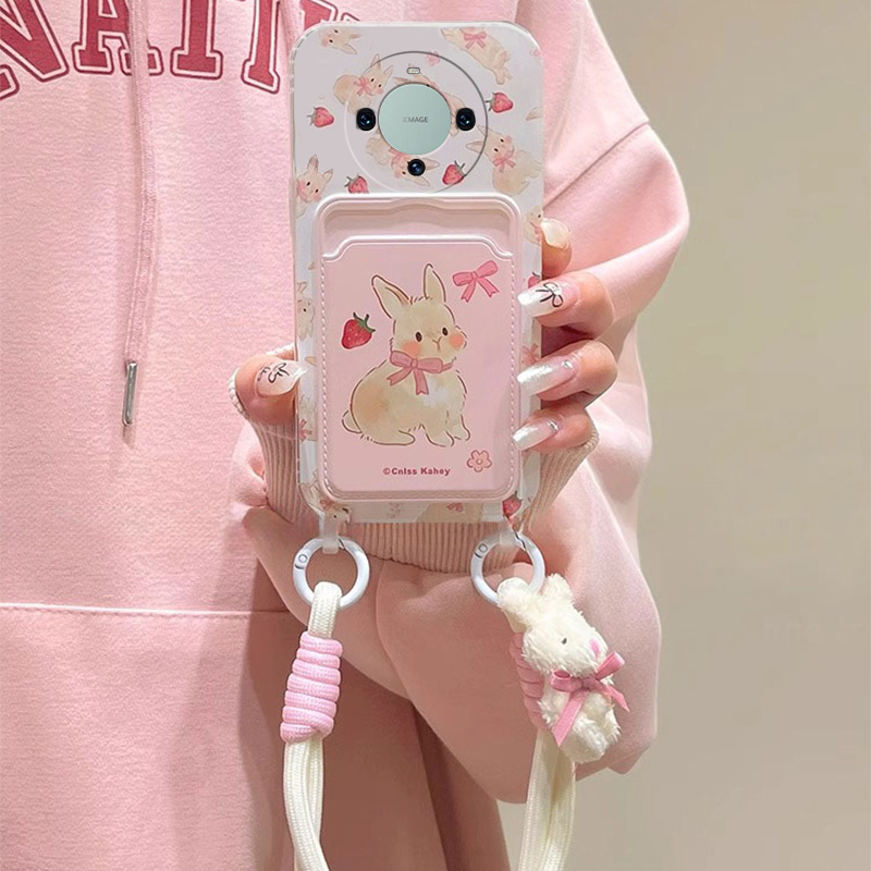 赵思露同款适用华为mate60pro手机壳mata50e粉色兔子rs保时捷设计mete40e+十meta30卡包20x卡套10硅胶9软壳女 - 图1