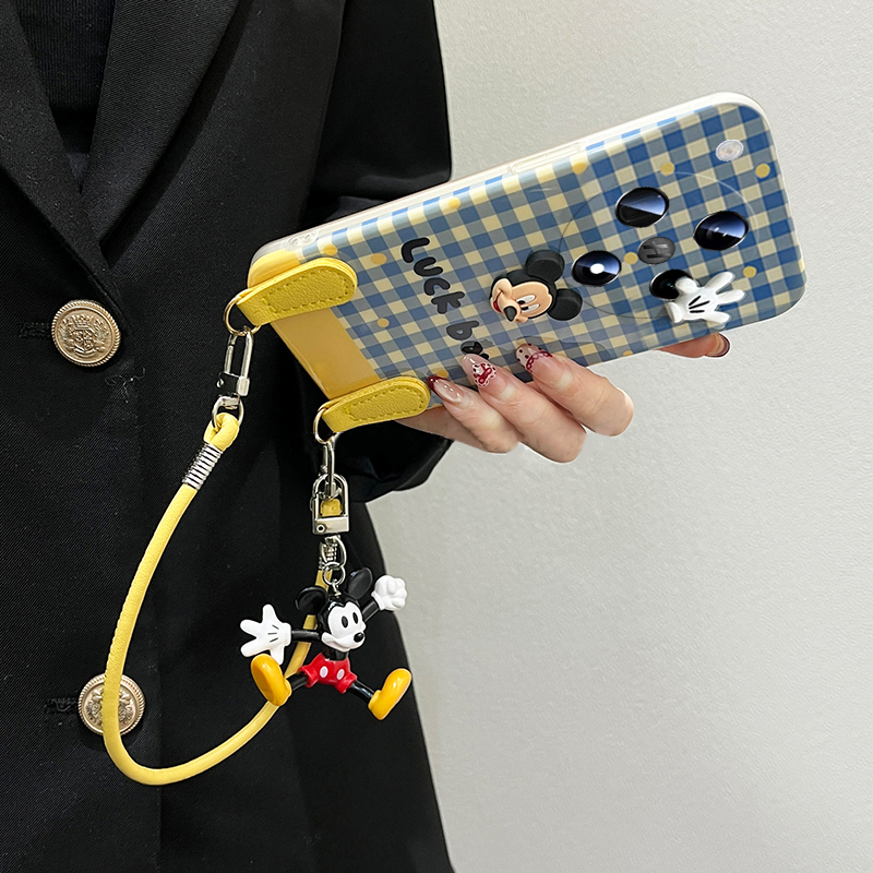 蓝色格子适用oppofindx8手机壳fondx7pro立体x6米奇x5斜挎x3可背带x2ultra可爱k12手提k11x硅胶k10液态k9/k7 - 图1