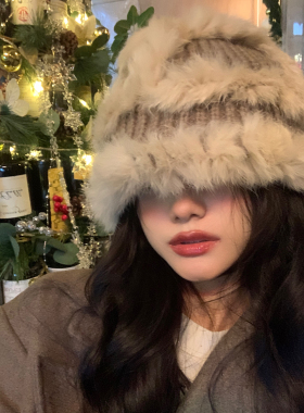 粥可可毛绒加厚保暖毛线帽