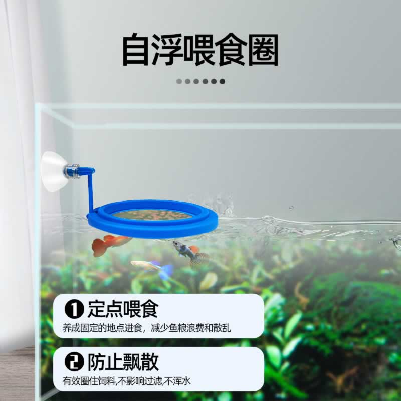 鱼缸喂食圈投食圈 免邮费 水族箱观赏鱼热带鱼浮力喂食器圆形方形 - 图0