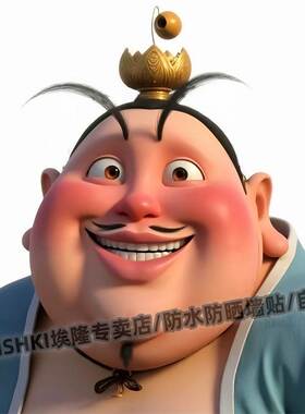 呆萌哪吒太乙真人贴纸摩托车电动车装饰贴纸冰箱马桶防水贴电脑