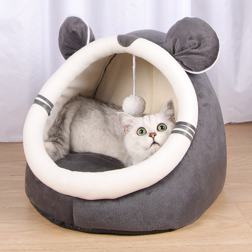 猫窝四季通用猫咪封闭式房子冬季保暖可拆洗网红狗窝宠物用品 - 图1
