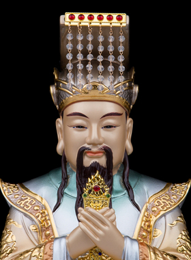 玉帝王母神像铜家用摆件