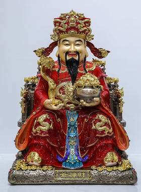 财神爷摆件汉白玉彩绘文财神比干范蠡招财摆件公司店铺开业礼品