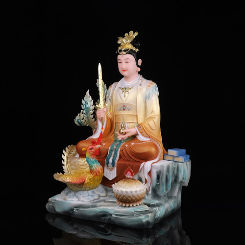 九天玄女神像九天玄女娘娘九天玄女像战神汉白玉彩绘家用神像摆件 - 图1