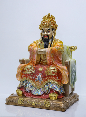 广济龙王佛像汉白玉手工彩绘龙王爷龙五爷菩萨佛像家用供奉摆件