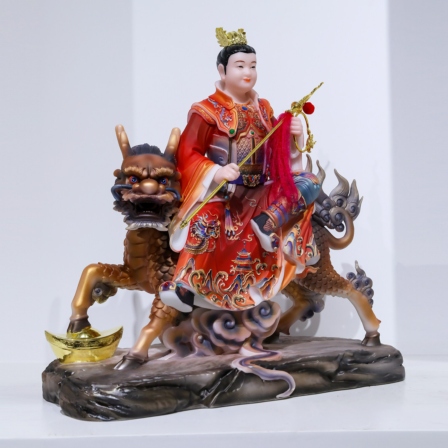 麒麟太子汉白玉神像中坛哪吒三太子骑麒麟太子家用供奉工艺品摆件,淘宝优惠券,粉丝福利购,淘宝优惠卷