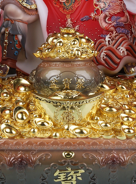 五路财神神像聚宝盆赵公明比干范蠡关公王亥神佛像供奉中式摆件