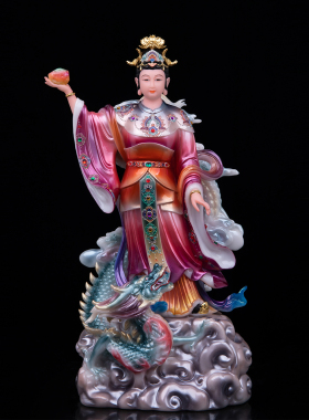 女娲娘娘神像汉白玉大地之母五色石创世女神女娲补天家用供奉摆件