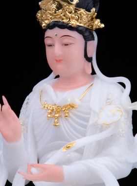 文殊普贤佛像 汉白玉圣丰文殊菩萨普贤菩萨佛堂家居神像摆件