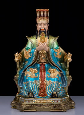 全铜玉帝王母神像玉皇大帝王母娘娘佛像居家客厅保平安供奉摆件