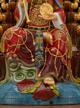 纯铜热着色地母娘娘神像九母后土元君大地之母元君夫人供奉摆件