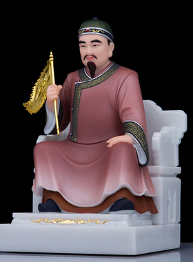 碑王像汉白玉平安中式摆件