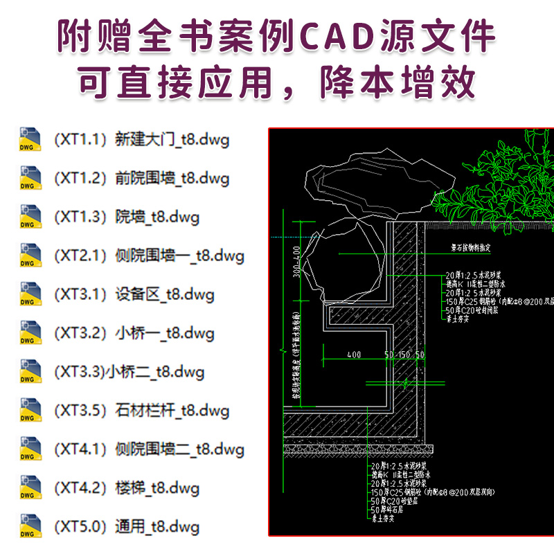 庭院设计与施工全书 50+经典庭院设计方案4大流行风格分析平面图效果图实景图节点大样图园林-图2