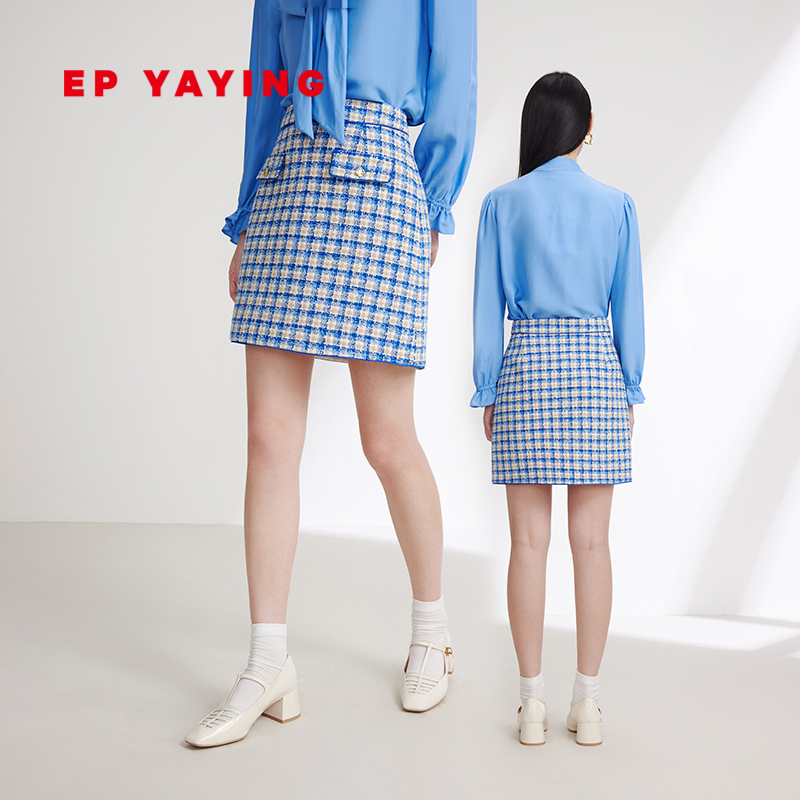 EP YAYING雅莹女装气质小香风a字短款半身裙 2024早春新品3308A-图0