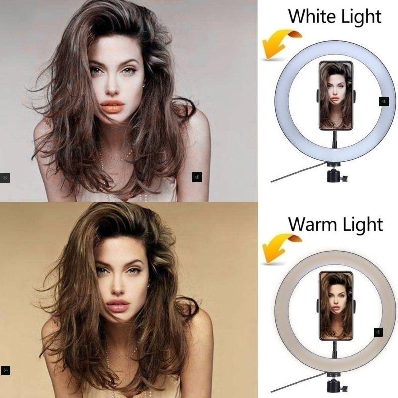 Dimmable LED Selfie Ring Light Video Live Light tripod stand - 图1