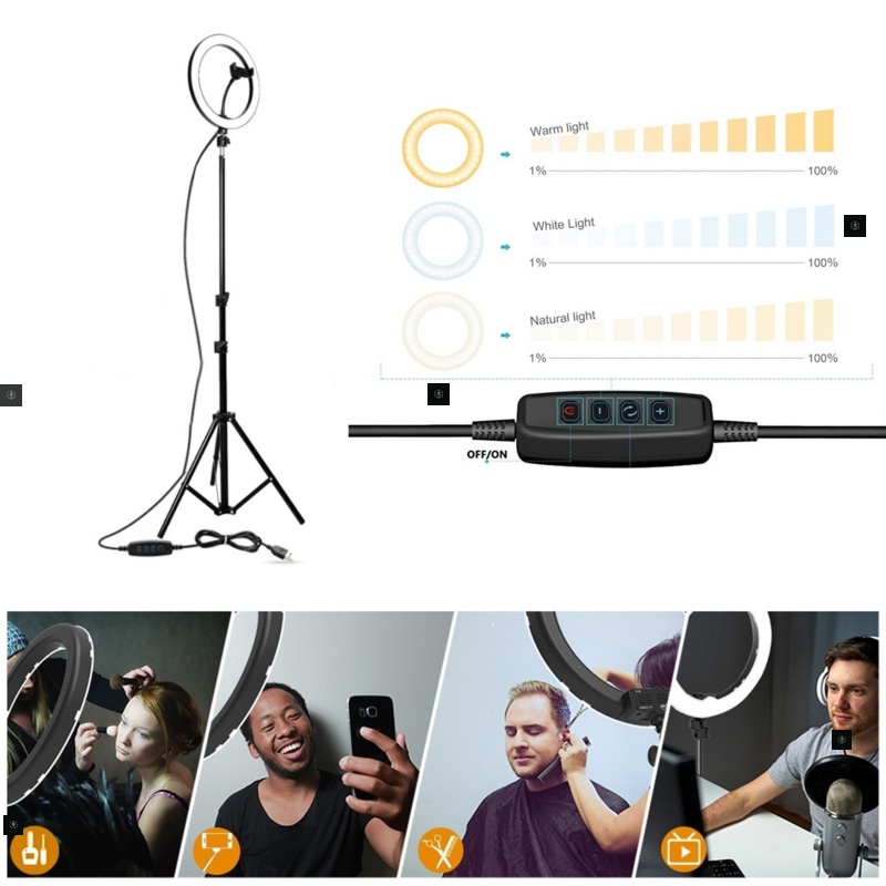 Dimmable LED Selfie Ring Light Video Live Light tripod stand - 图2