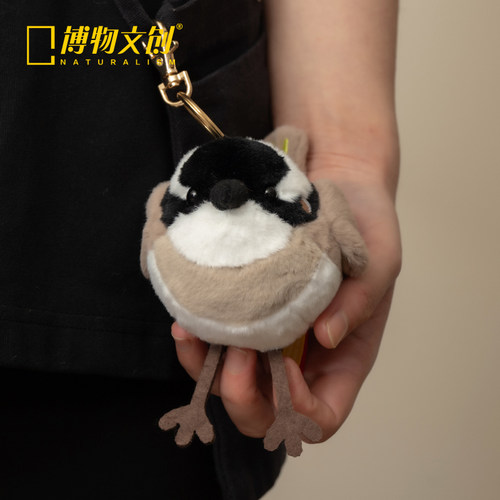 中国国家地理博物文创啾儿白头鹎毛绒玩偶发声小鸟公仔挂件礼物 - 图3