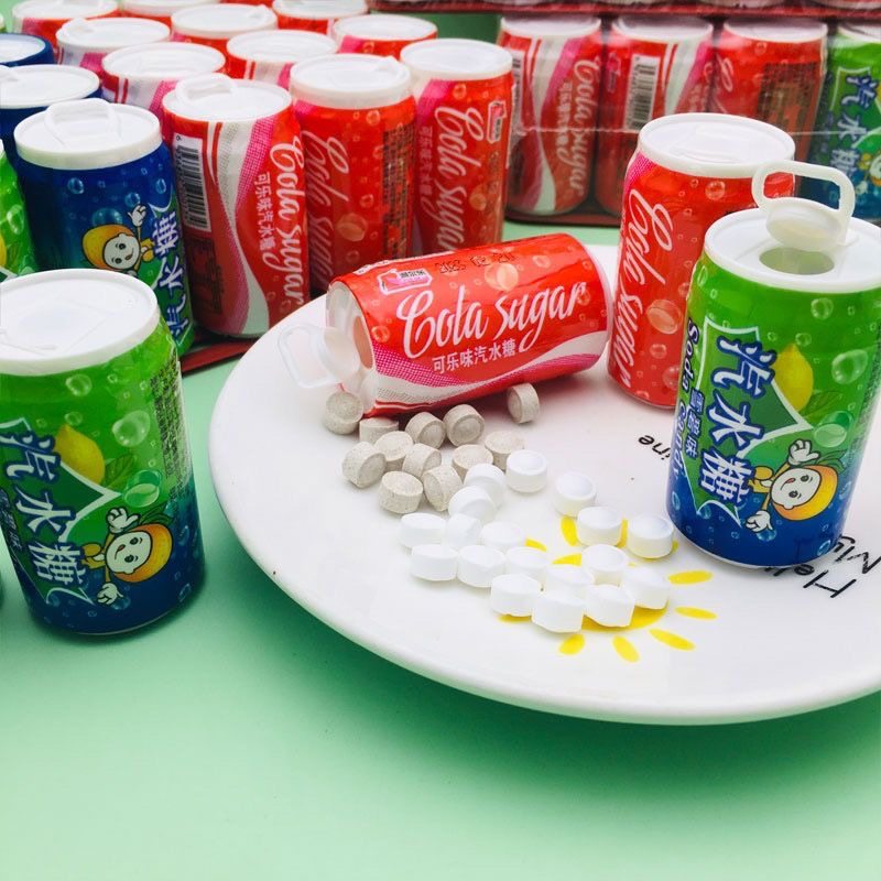 汽水糖泡腾片可乐雪碧味片糖网红休闲办公小吃爆汽水味糖小零食,淘宝优惠券,粉丝福利购,淘宝优惠卷
