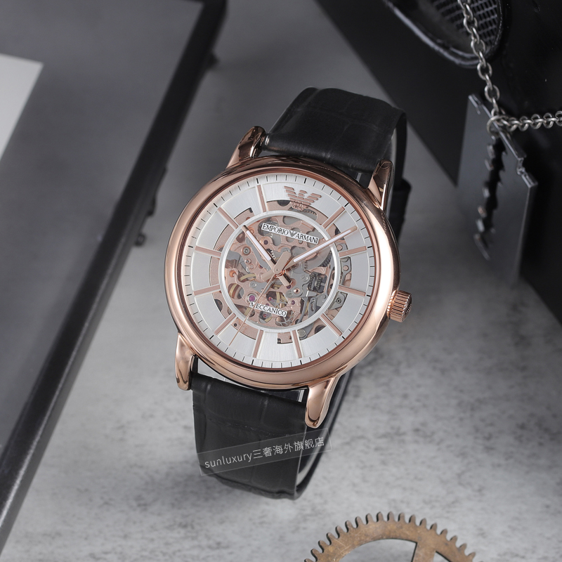 【官方正品】阿玛尼男正品经典机械表 sunluxury三奢海外欧美腕表