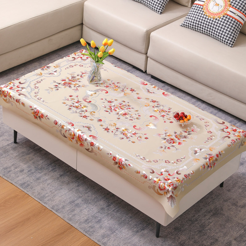 轻奢高级感烫金防水防油2022茶几垫 斯缔兰缇桌布