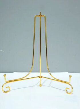 金色电镀铁艺盘子支架展示架