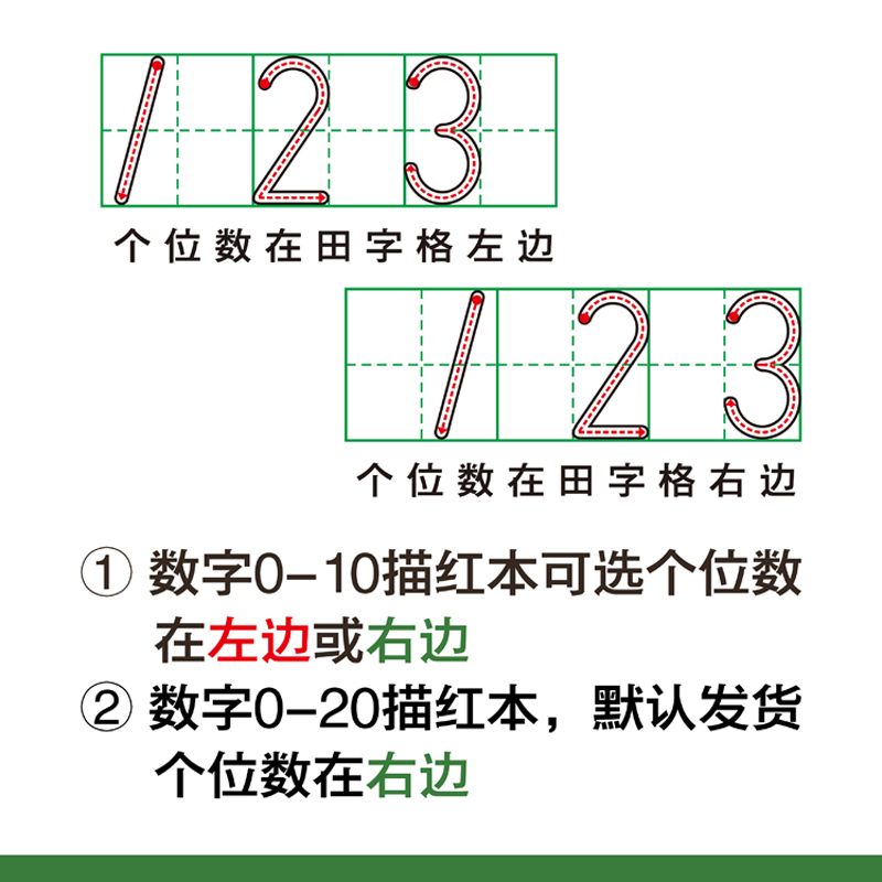 数字描红本0到10幼儿园小中大班幼小衔接学前班启蒙数学练习字帖