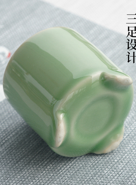 空熏杯龙泉青瓷梅子青开片闻香杯