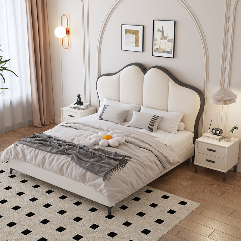 百冠环球 儿童床女孩1.5m1.8米真皮床双人蝴蝶公主床奶油风储物床,淘宝优惠券,粉丝福利购,淘宝优惠卷