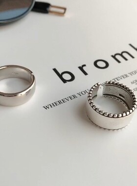 欧美个性时尚简约极简加粗加厚光面光圈开口戒指食指环潮人饰品戒