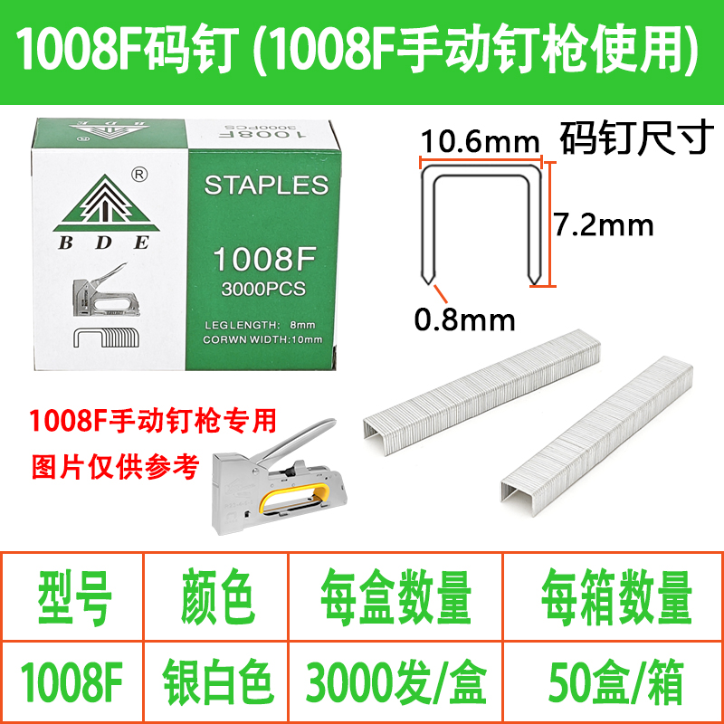 1008F手动钉枪枪钉门型钉U型钉专用码钉木工桌球桌子相框油画板钉 - 图1