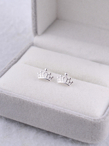 925 Pure Silver Small Crown Ear Nail Temperament Brief Design Superior Feel Small And Delicate Raising Ear-hole Eardresses