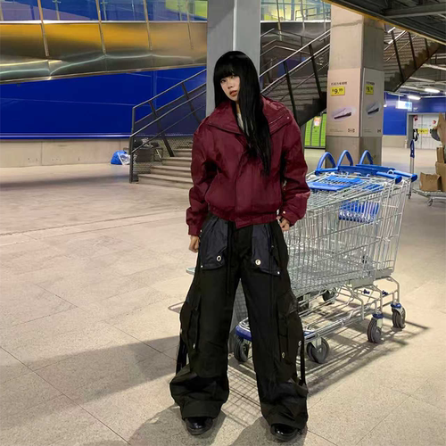 RELABEL 空间关系（四重奏续）六口袋手抓温控褶皱尼龙工装飘带裤 - 图1